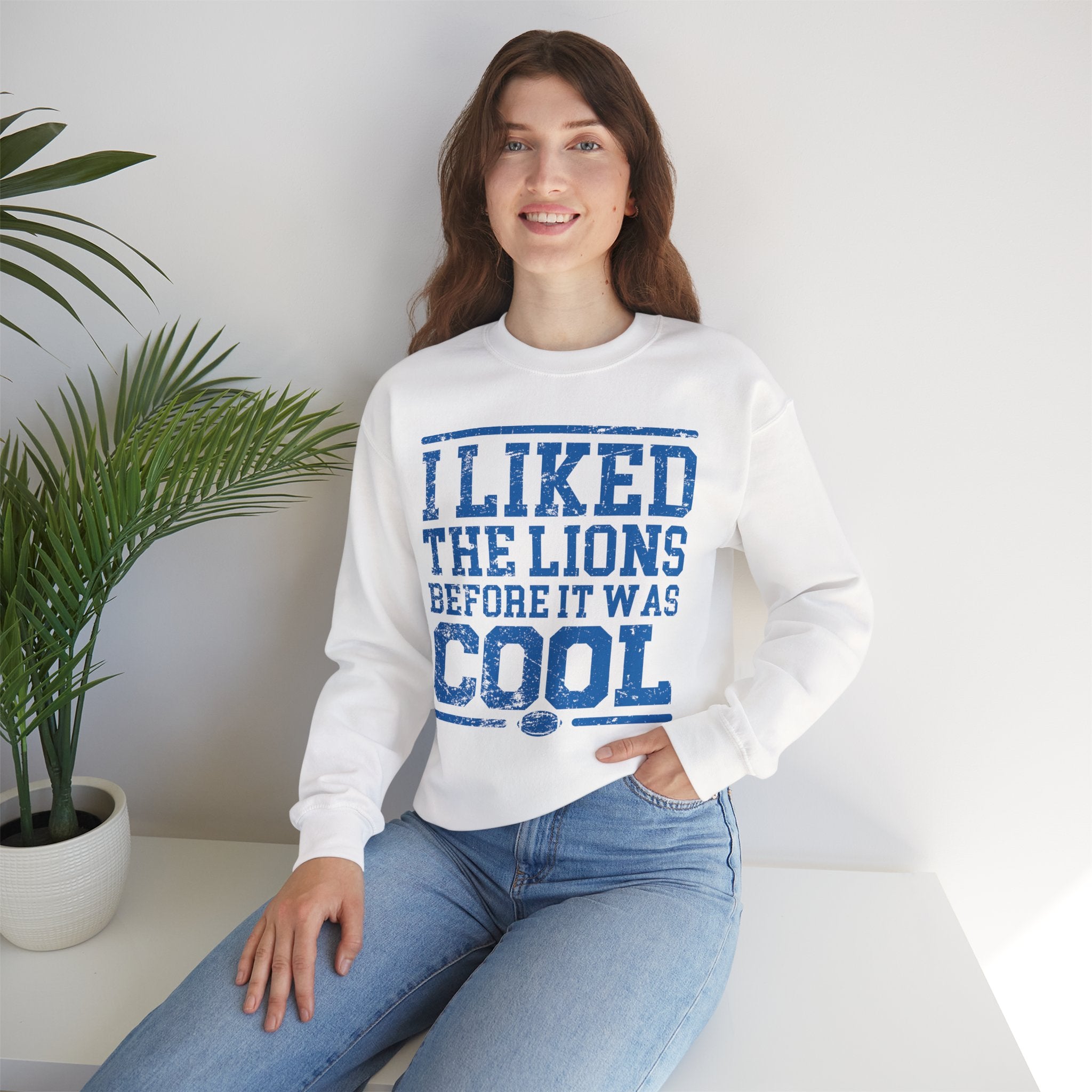 I Liked the Lions Before It Was Cool Blue Crewneck Sweatshirt - Unisex