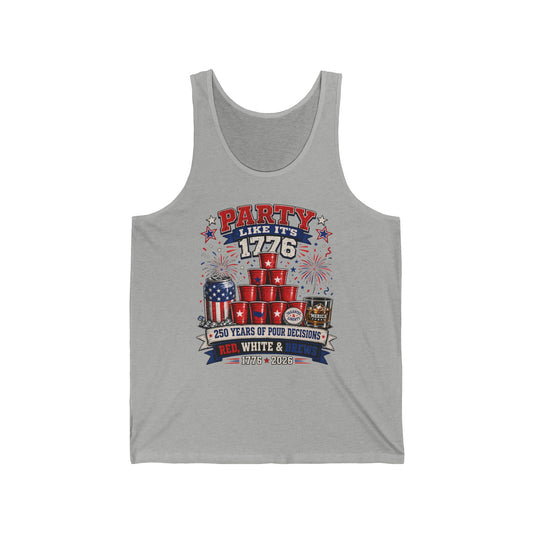 Funny Red Cup Party 1776 2026 Patriotic Americana Basic Tank Top - Unisex