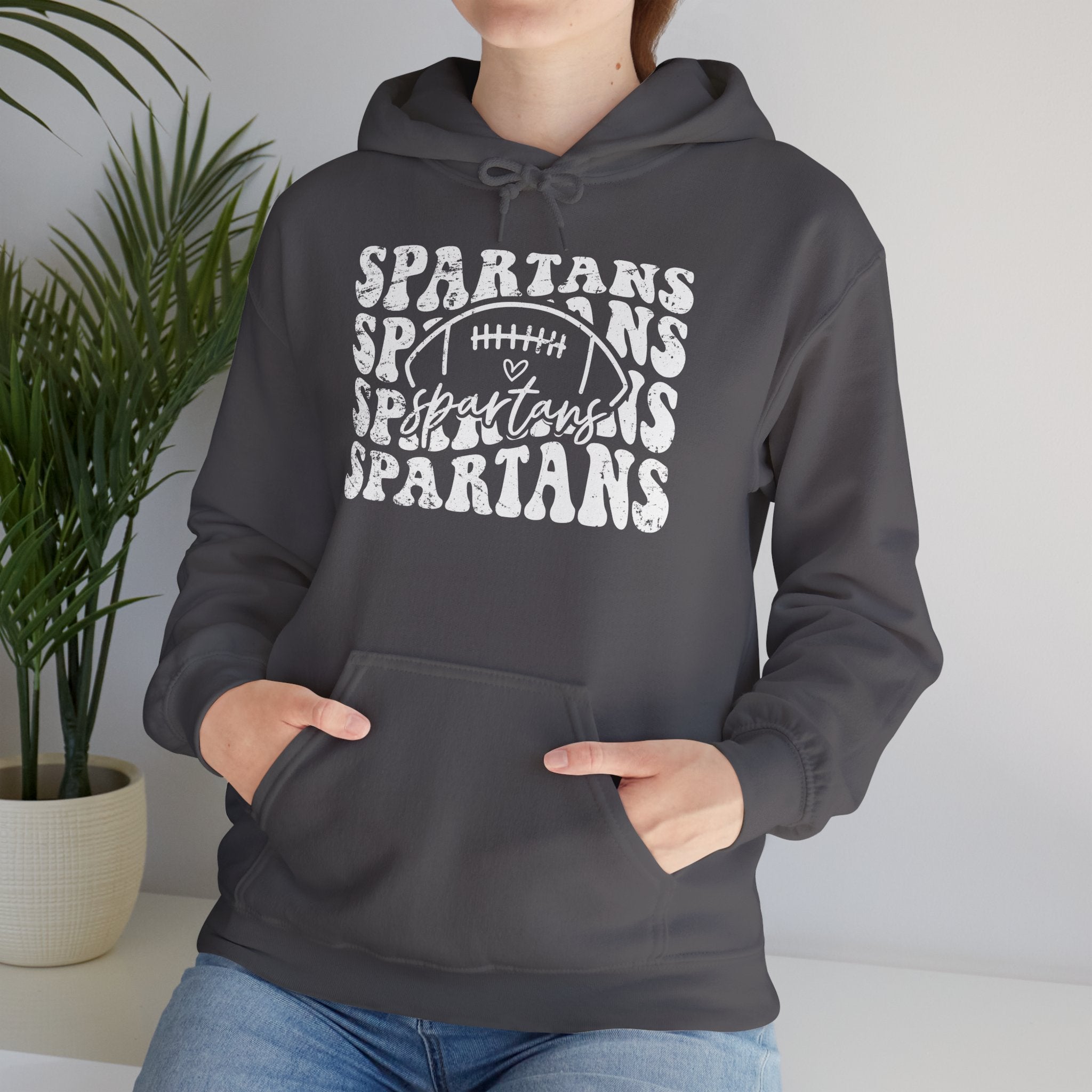 Spartans Football 1 White Hoodie - Unisex