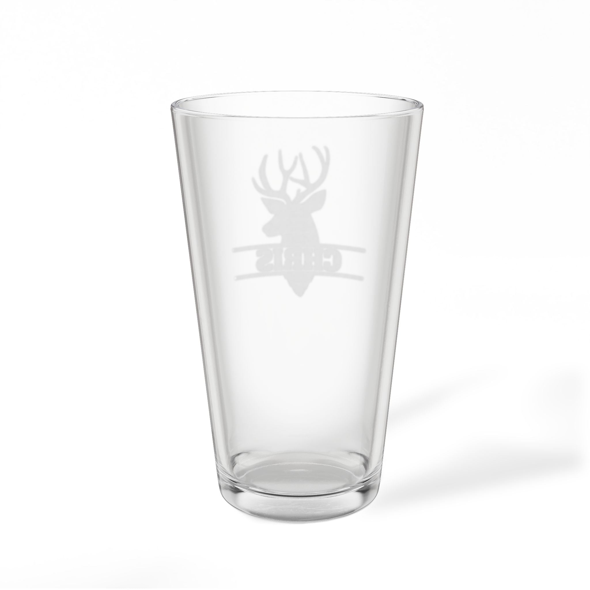 Deer Silhouette Name Personalized Engraved 16oz Pint Mixing Glass