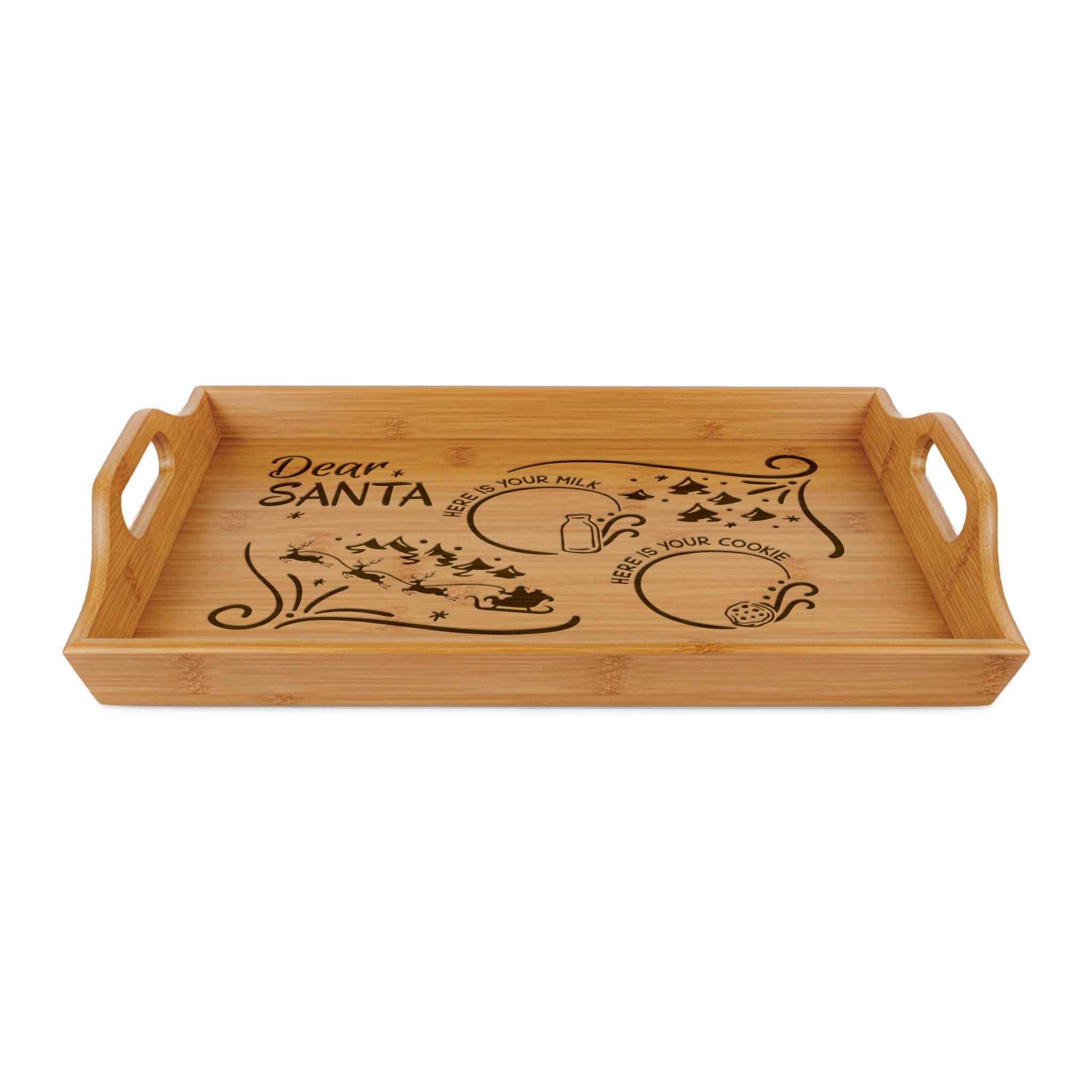 Dear Santa Engraved Bamboo Serving Tray