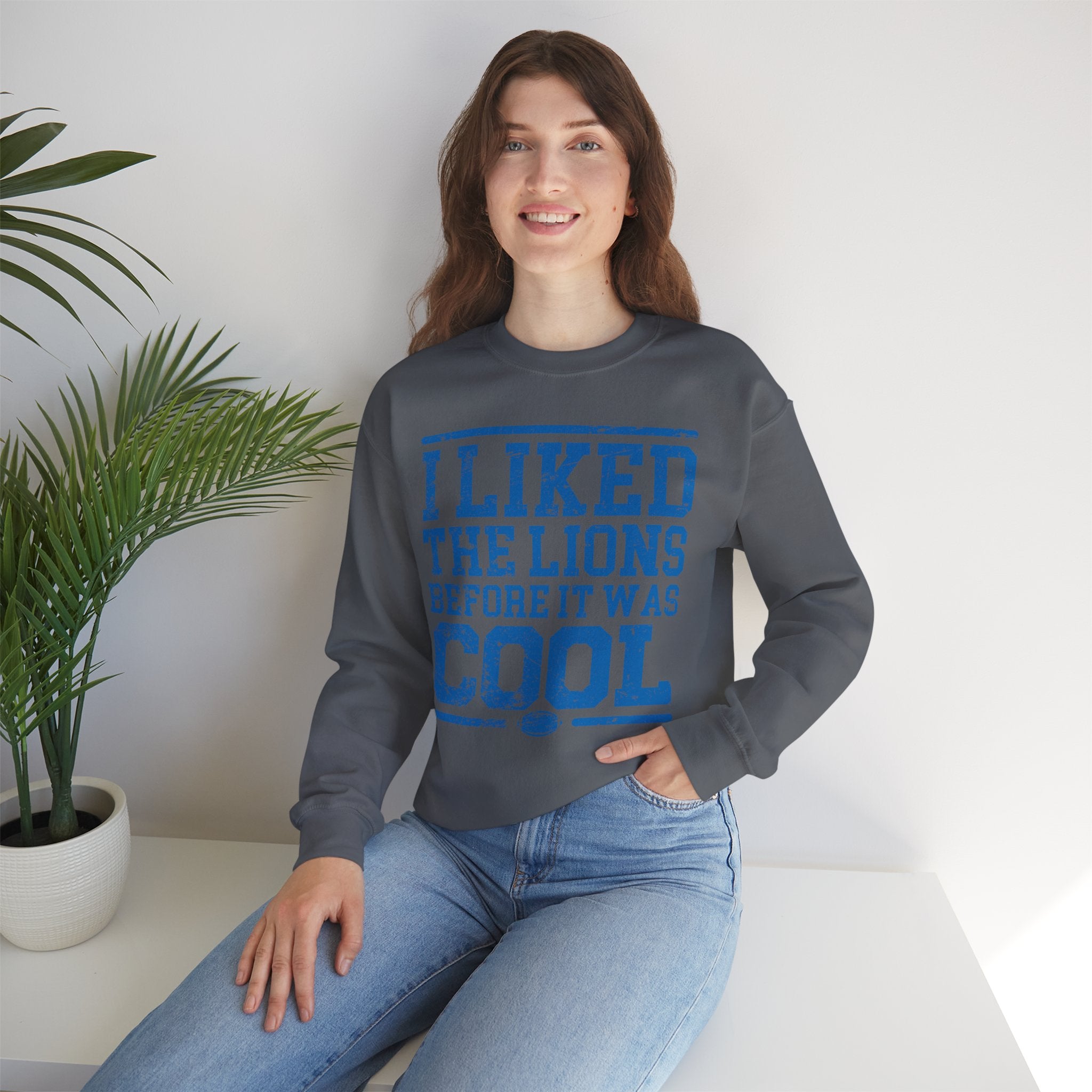 I Liked the Lions Before It Was Cool Blue Crewneck Sweatshirt - Unisex