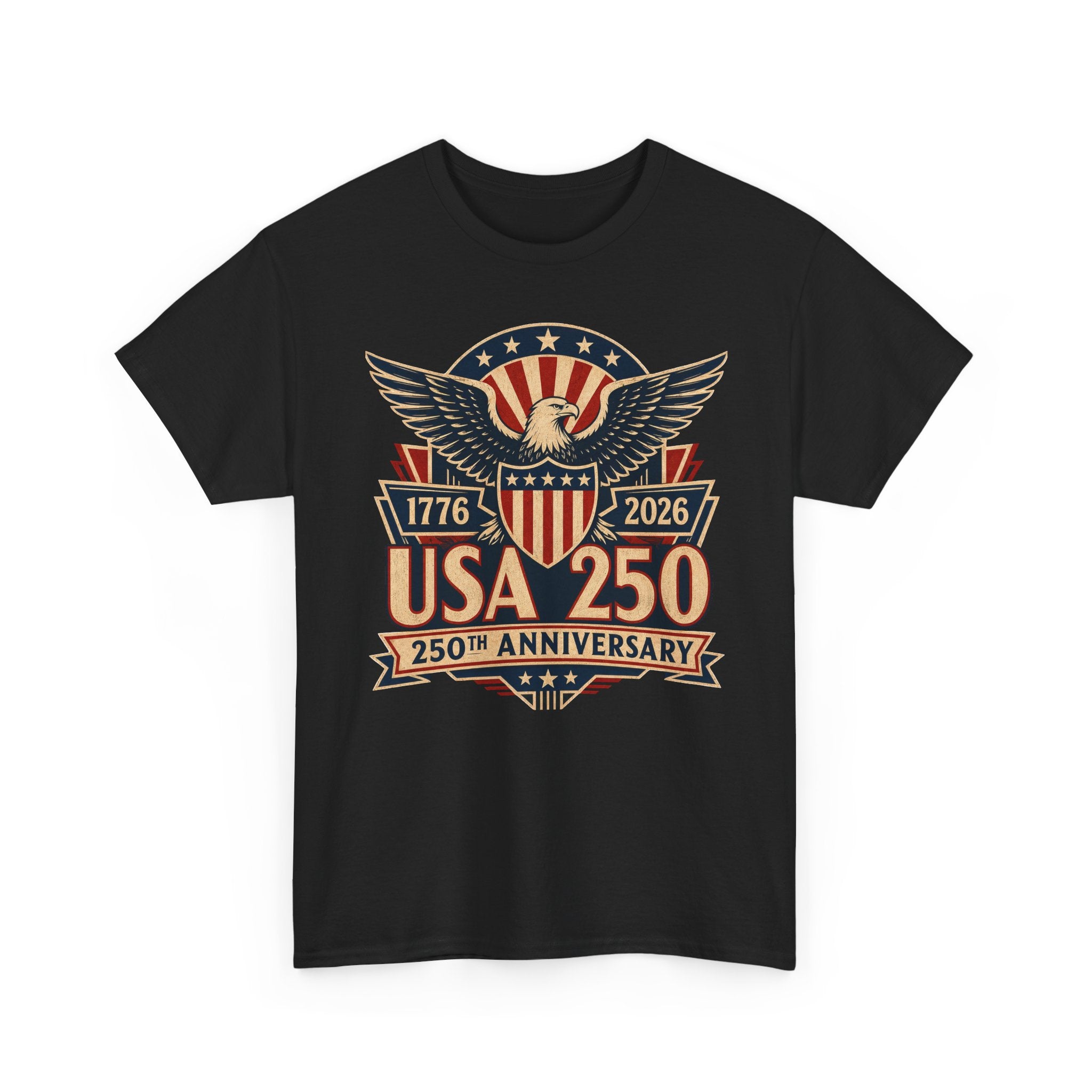 Eagle Shield Badge USA 250 Anniversary Vintage Patriotic Basic T-Shirt - Unisex