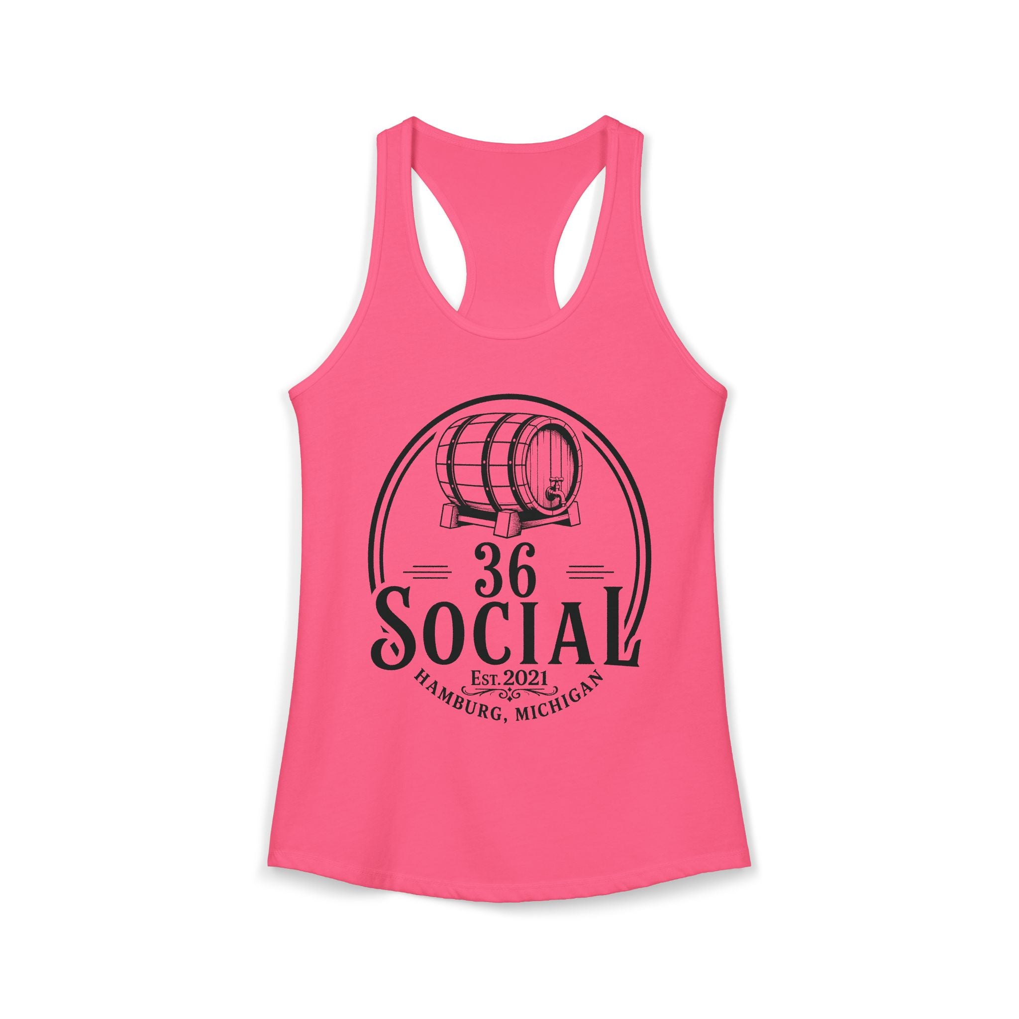 36 Social Logo 2 Black SL Basic Racerback Tank Top - Women's