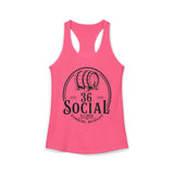 36 Social Logo 2 Black SL Basic Racerback Tank Top - Women's