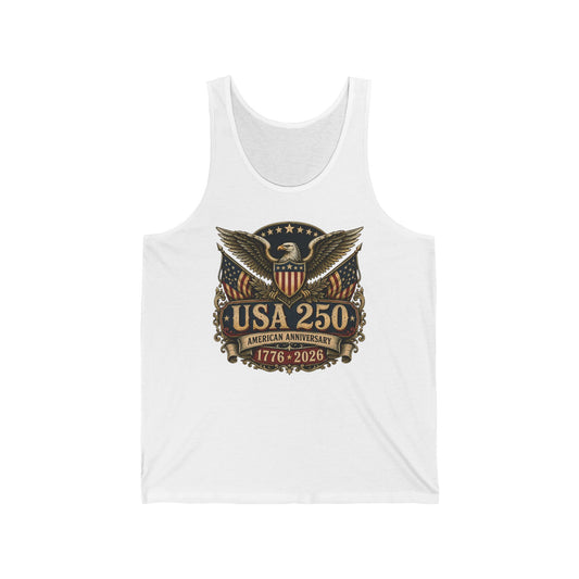 Ornate Eagle Shield USA 250 Anniversary Vintage Americana Basic T-Shirt - Unisex