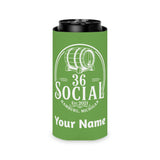 36 Social Logo 2 SL Can Cooler - Skinny - Green (Amaranth)