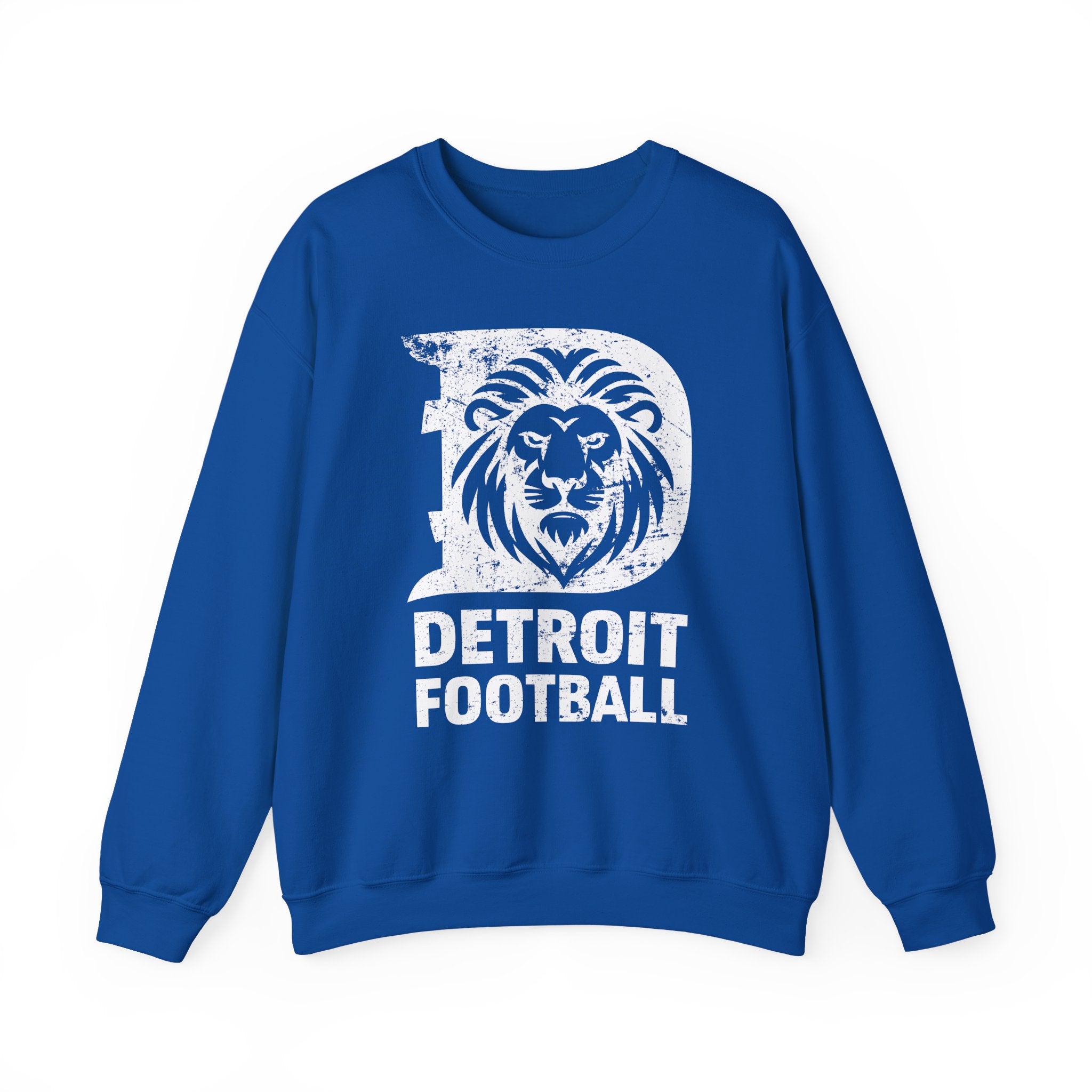 Detroit Football White Crewneck Sweatshirt - Unisex