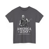 Flag Guitar Rebel America 250 Distressed Patriotic Grunge Basic T-Shirt - Unisex