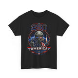 Alien Peace Sign USA 250 Anniversary Distressed Patriotic Basic T-Shirt - Unisex