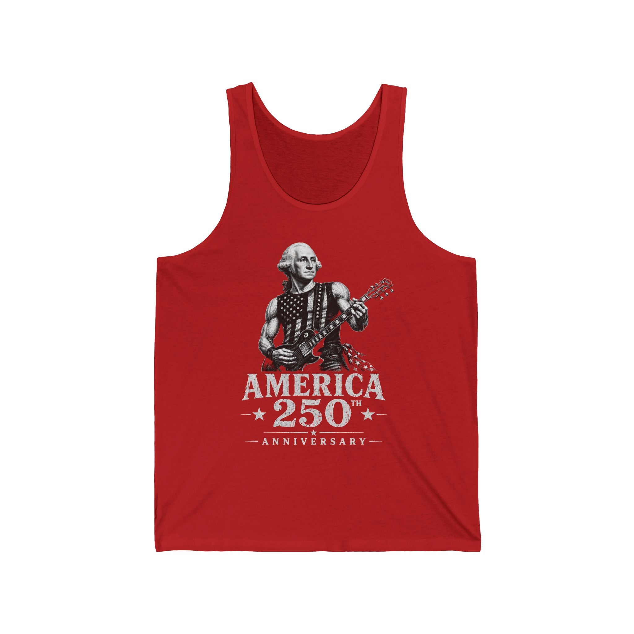 Monochrome Rocker America 250 Anniversary Distressed Patriotic Basic Tank Top - Unisex