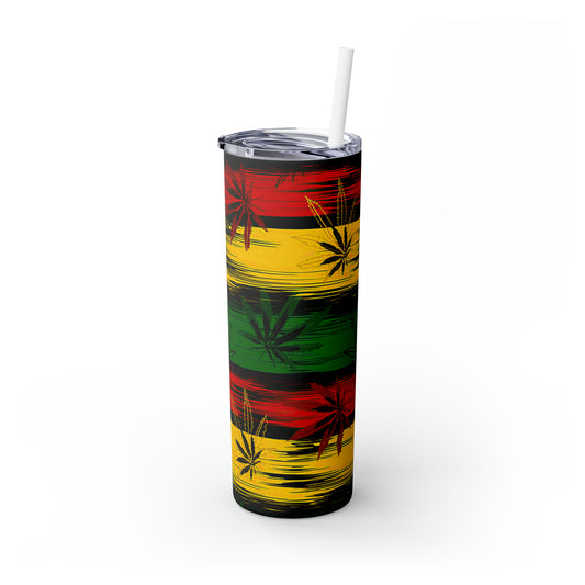 Marijuana Skinny Steel Tumbler with Straw, 20oz