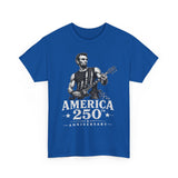 Mustache Guitar Hero America 250 Distressed Patriotic Grunge Basic T-Shirt - Unisex