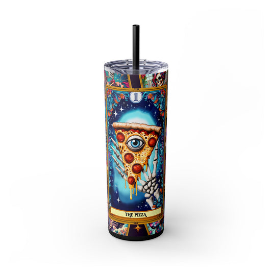 The Pizza 1 Skinny Steel Tumbler with Straw, 20oz