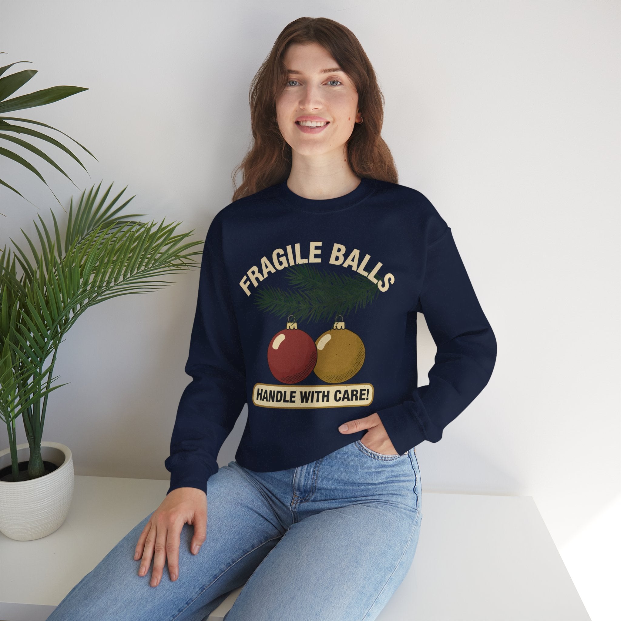 Fragile Balls Handle With Care Crewneck Sweatshirt - Unisex