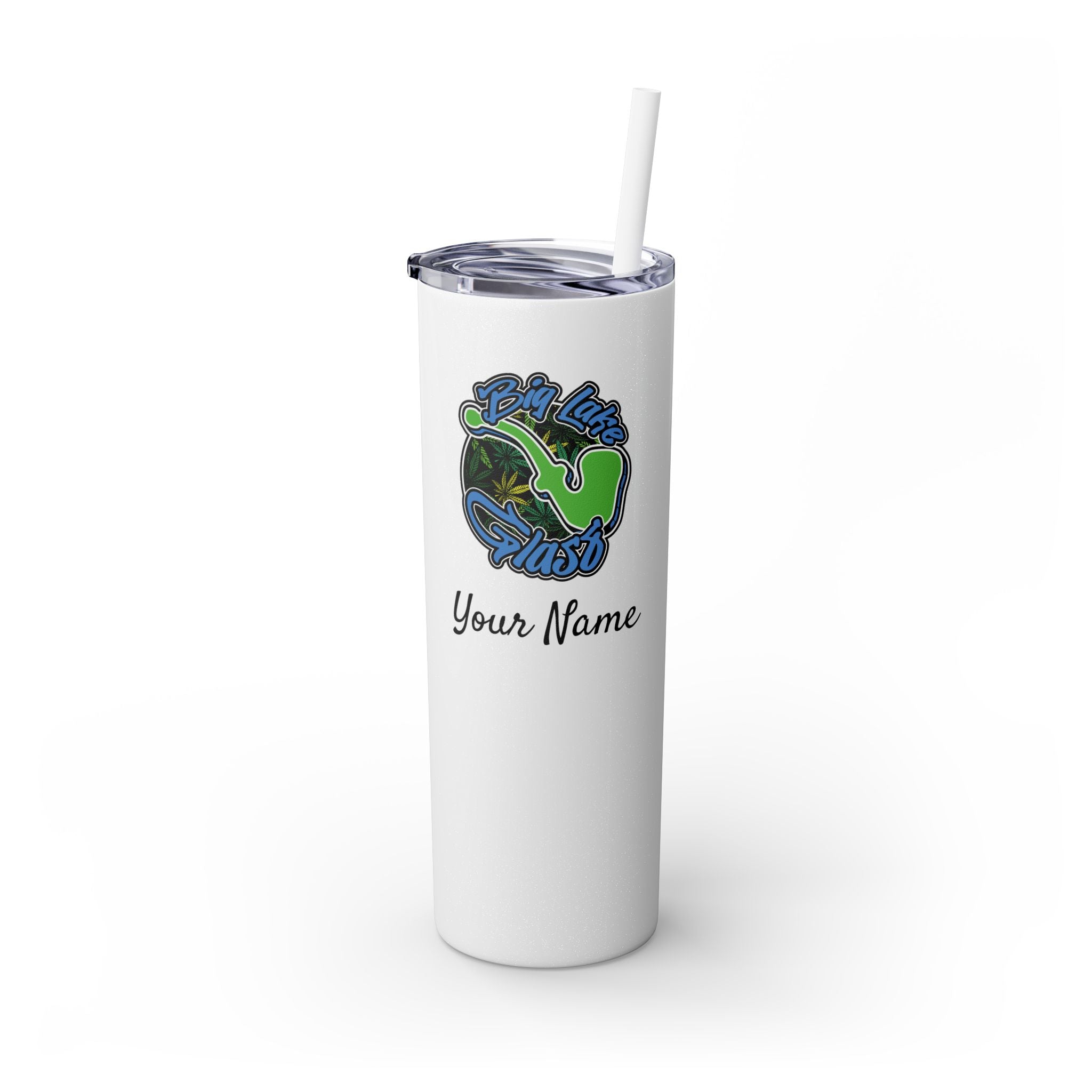 Skinny Steel Tumbler with Straw - 20oz - Big Lake Glass Pipe