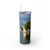 HRCL Sailboat Personalized Skinny Steel Tumbler with Straw, 20oz