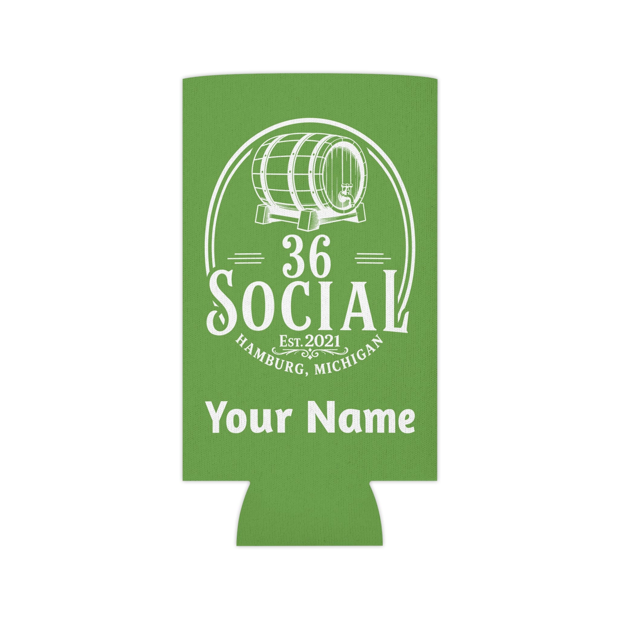 36 Social Logo 2 SL Can Cooler - Skinny - Green (Amaranth)