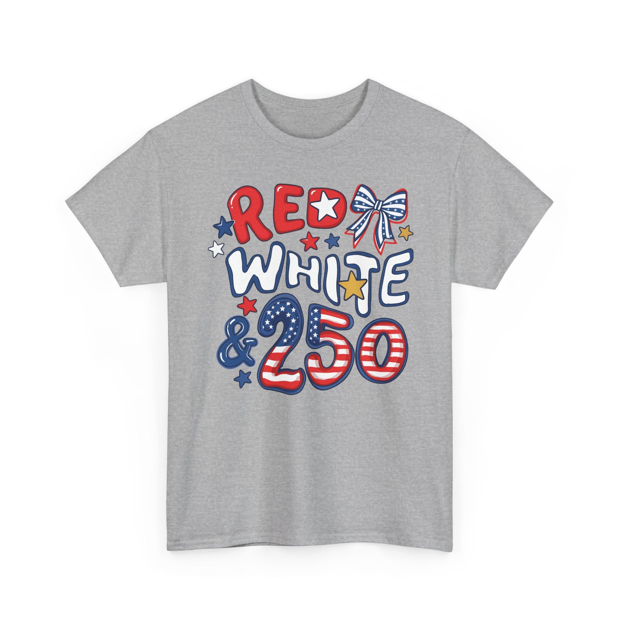 Red White Blue Bow 250 Anniversary Patriotic Americana Basic T-Shirt - Unisex