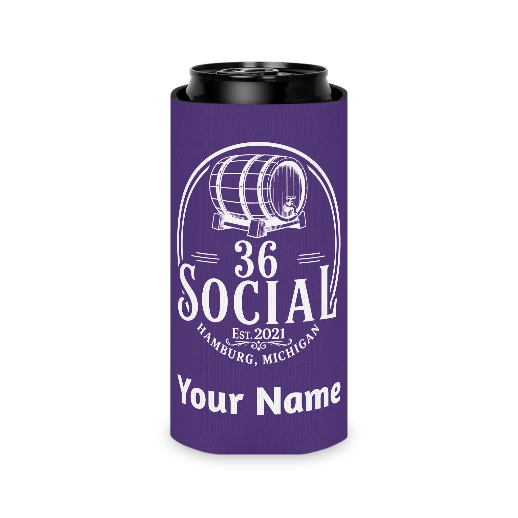36 Social Logo 2 SL Can Cooler - Skinny - Purple (Amaranth)