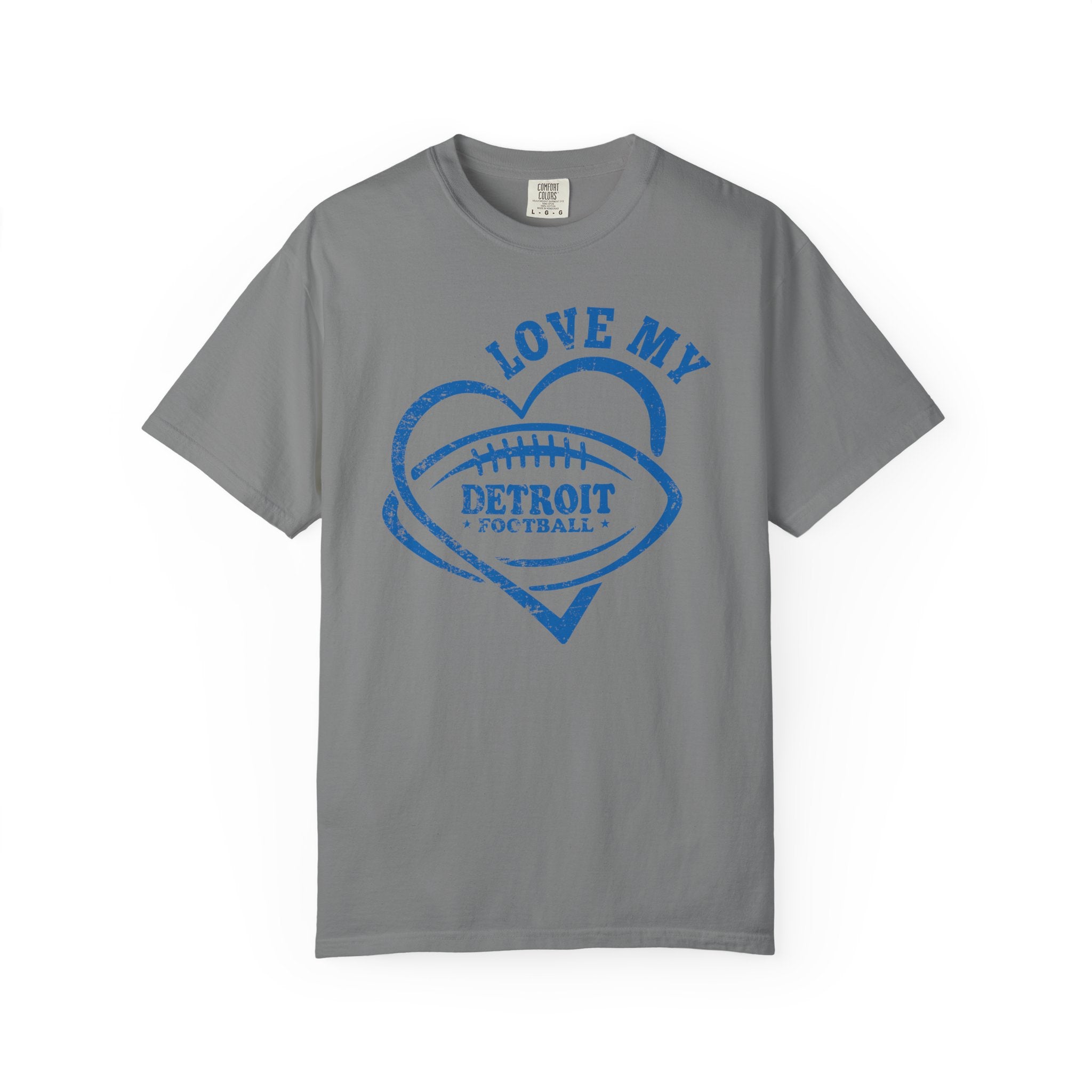 Love Detroit Football Blue Premium T-Shirt - Unisex
