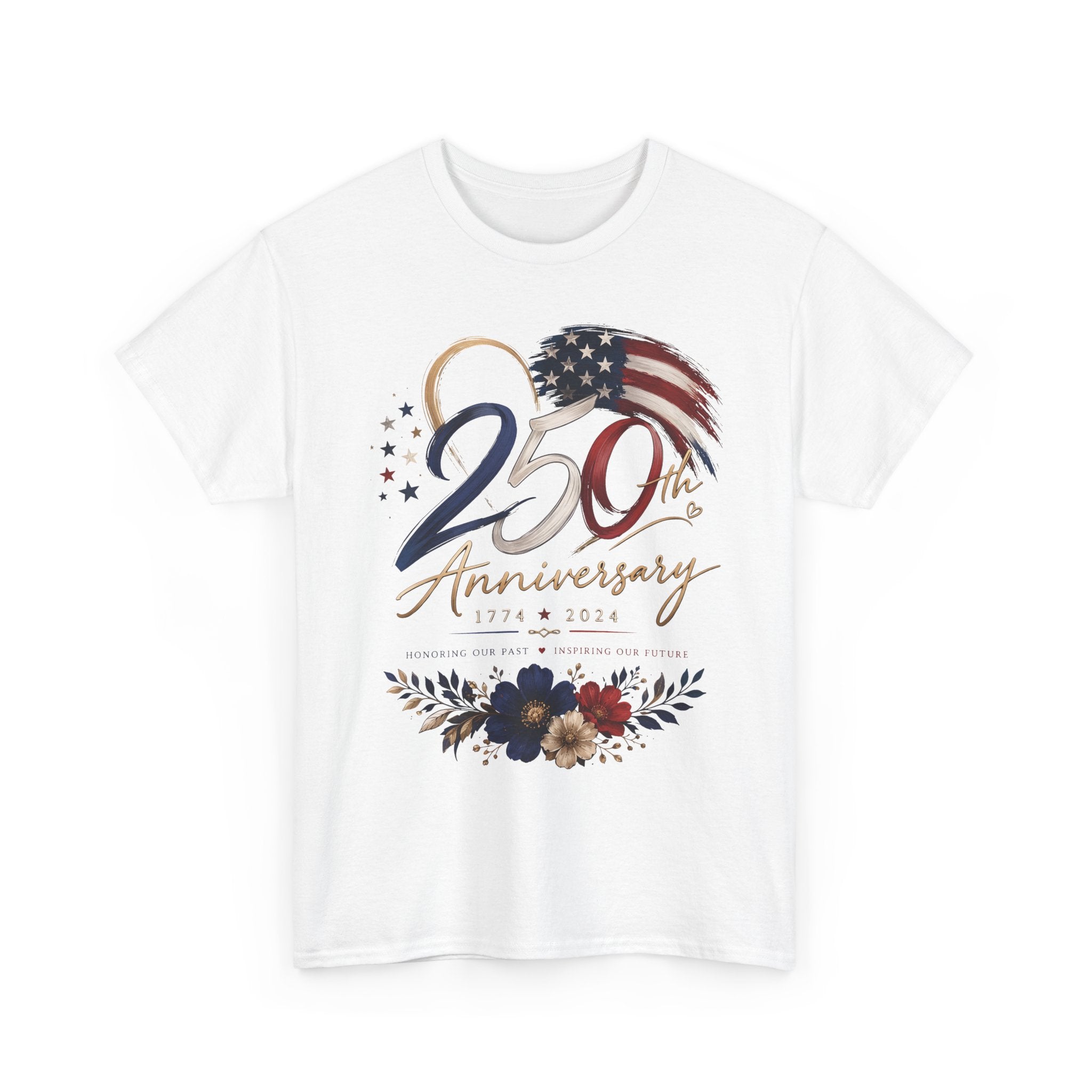 Floral Flag 250 Anniversary 1776 2026 Patriotic Americana Basic T-Shirt - Unisex