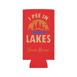 Can Cooler - Skinny - I Pee In Lakes Retro Sun