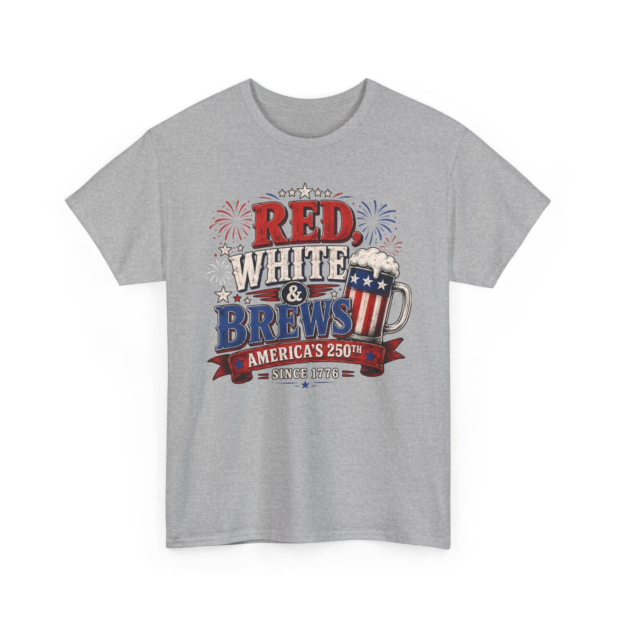 Beer Mug Red White Brews 250th Anniversary Patriotic Basic T-Shirt - Unisex