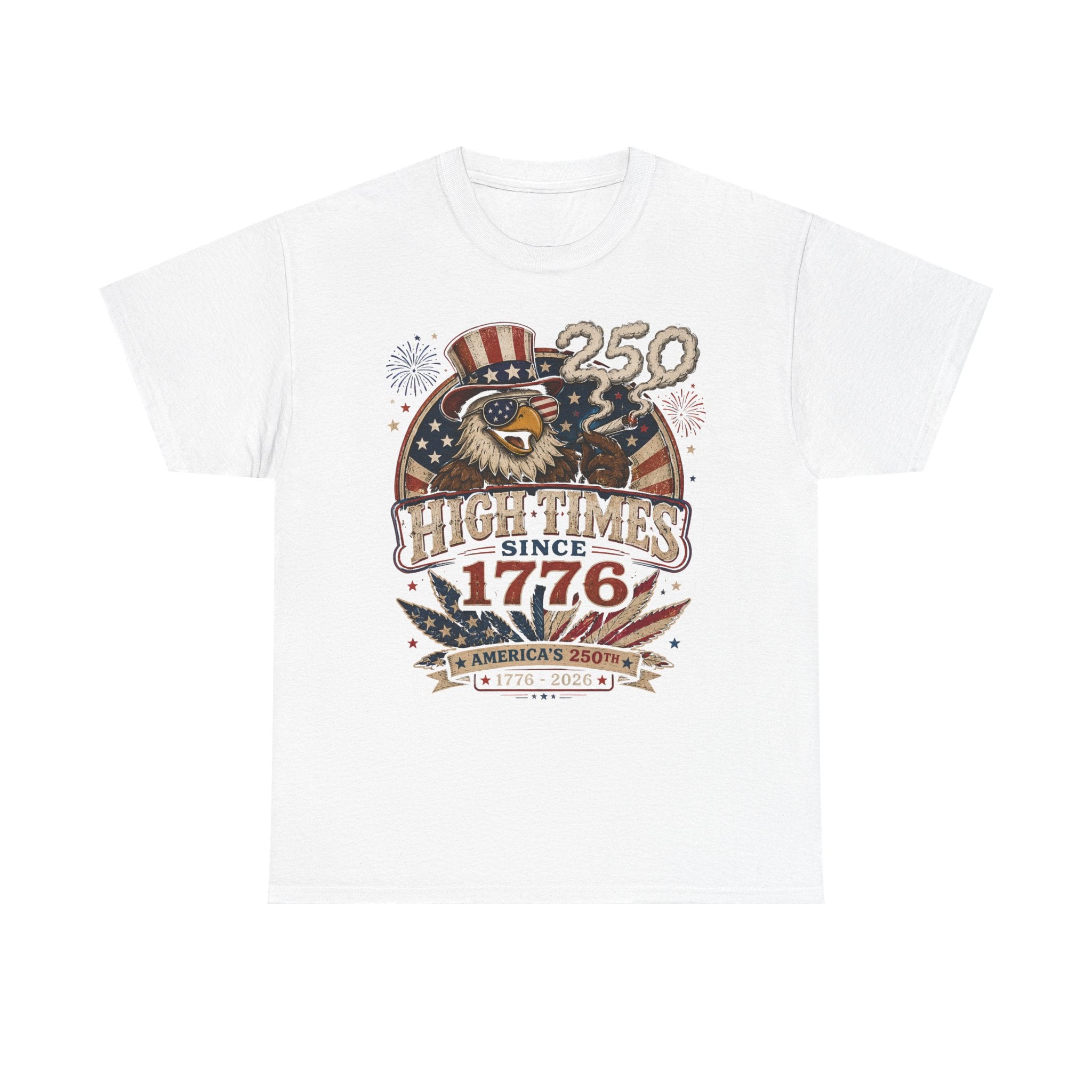 Stoned Eagle 1776 2026 Funny Patriotic Americana Basic T-Shirt - Unisex