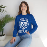 Let's Go Detroit Lion White Crewneck Sweatshirt - Unisex