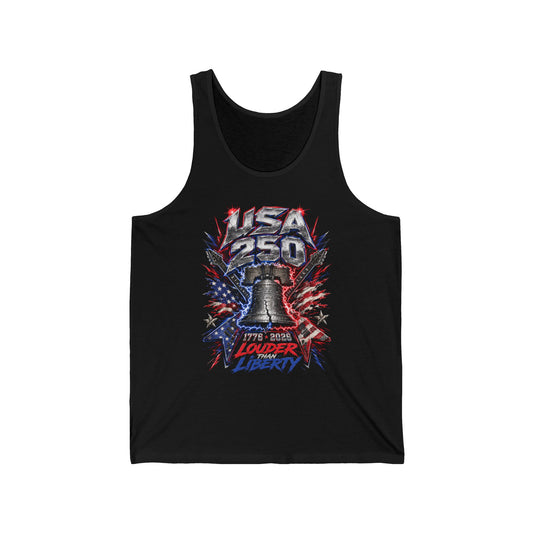Liberty Bell Louder USA 250 Anniversary Grunge Patriotic Basic Tank Top - Unisex