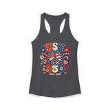 Peace Sign USA 250 1776 2026 Retro Patriotic Basic Racerback Tank Top - Women's