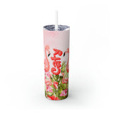 Flamingo Personalized Skinny Steel Tumbler with Straw, 20oz