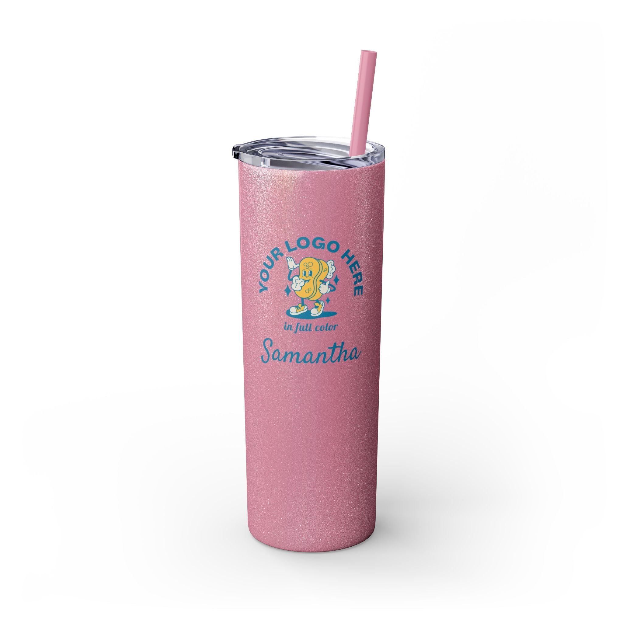 Personalized Skinny Tumbler with Straw - 20oz - Your Logo, Your Brand