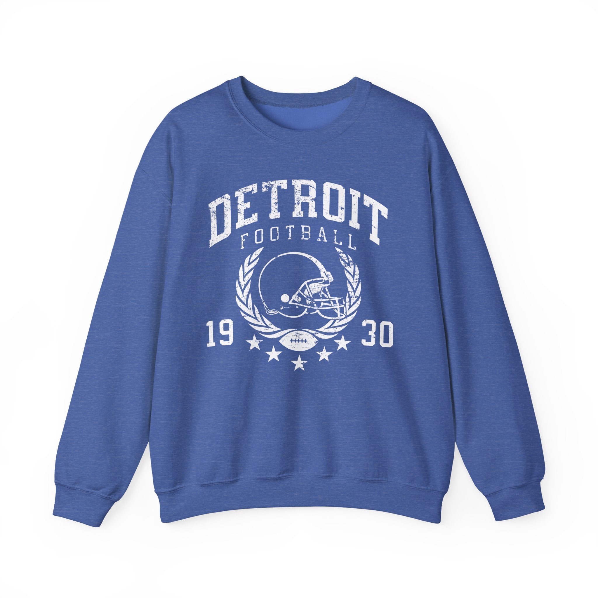 Detroit Football 1930 White Crewneck Sweatshirt - Unisex