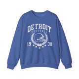 Detroit Football 1930 White Crewneck Sweatshirt - Unisex