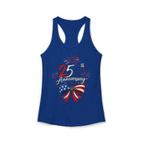 Ribbon Bow 250th Anniversary 1776 2026 Patriotic Americana Basic Racerback Tank Top - Women's