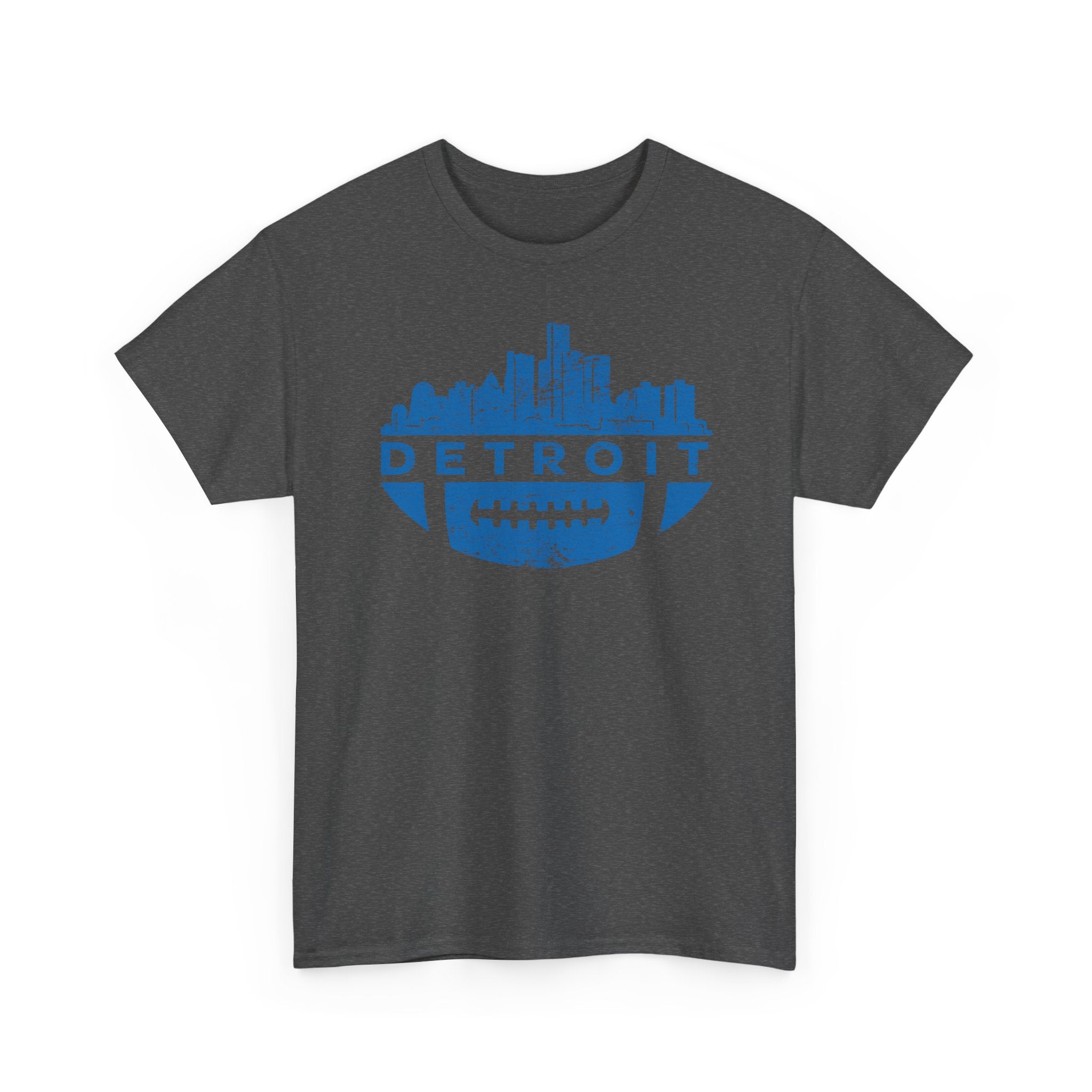 Detroit Football Skyline Blue Basic T-Shirt - Unisex