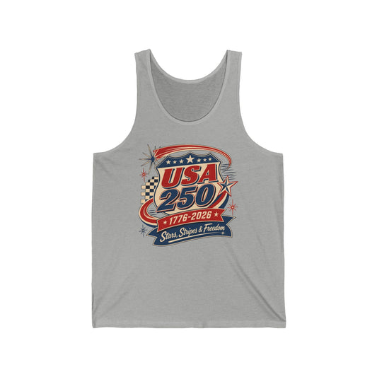 Racing Badge USA 250 1776 2026 Retro Patriotic Basic Tank Top - Unisex