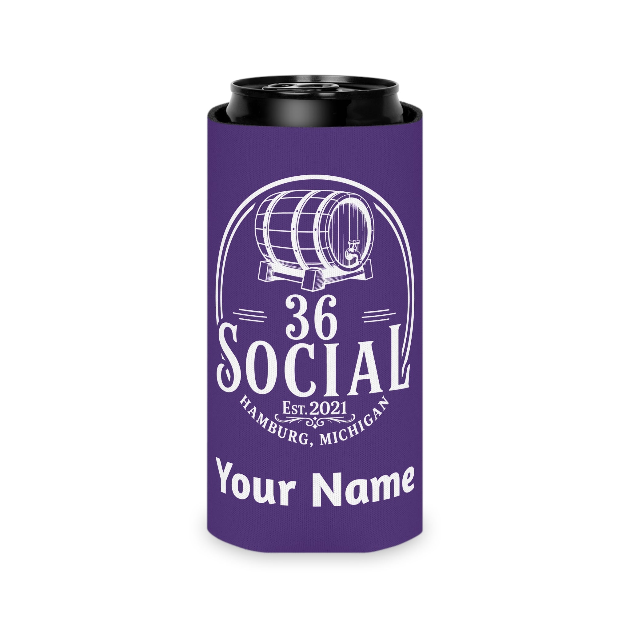 36 Social Logo 2 SL Can Cooler - Skinny - Purple (Amaranth)