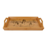 Snowman Trio in Forest Engraved Bamboo Serving Tray