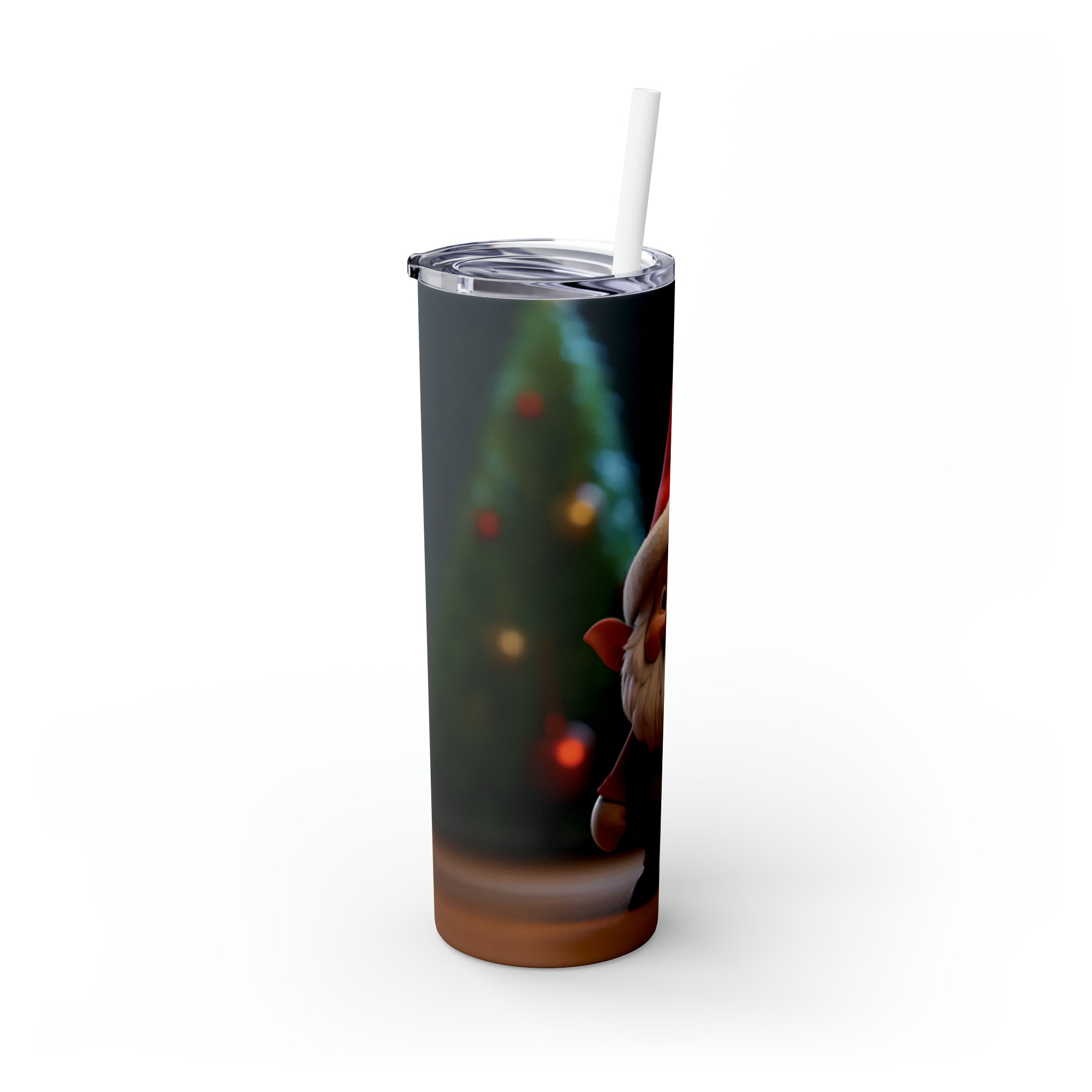 3D Gnome Skinny Steel Tumbler with Straw, 20oz
