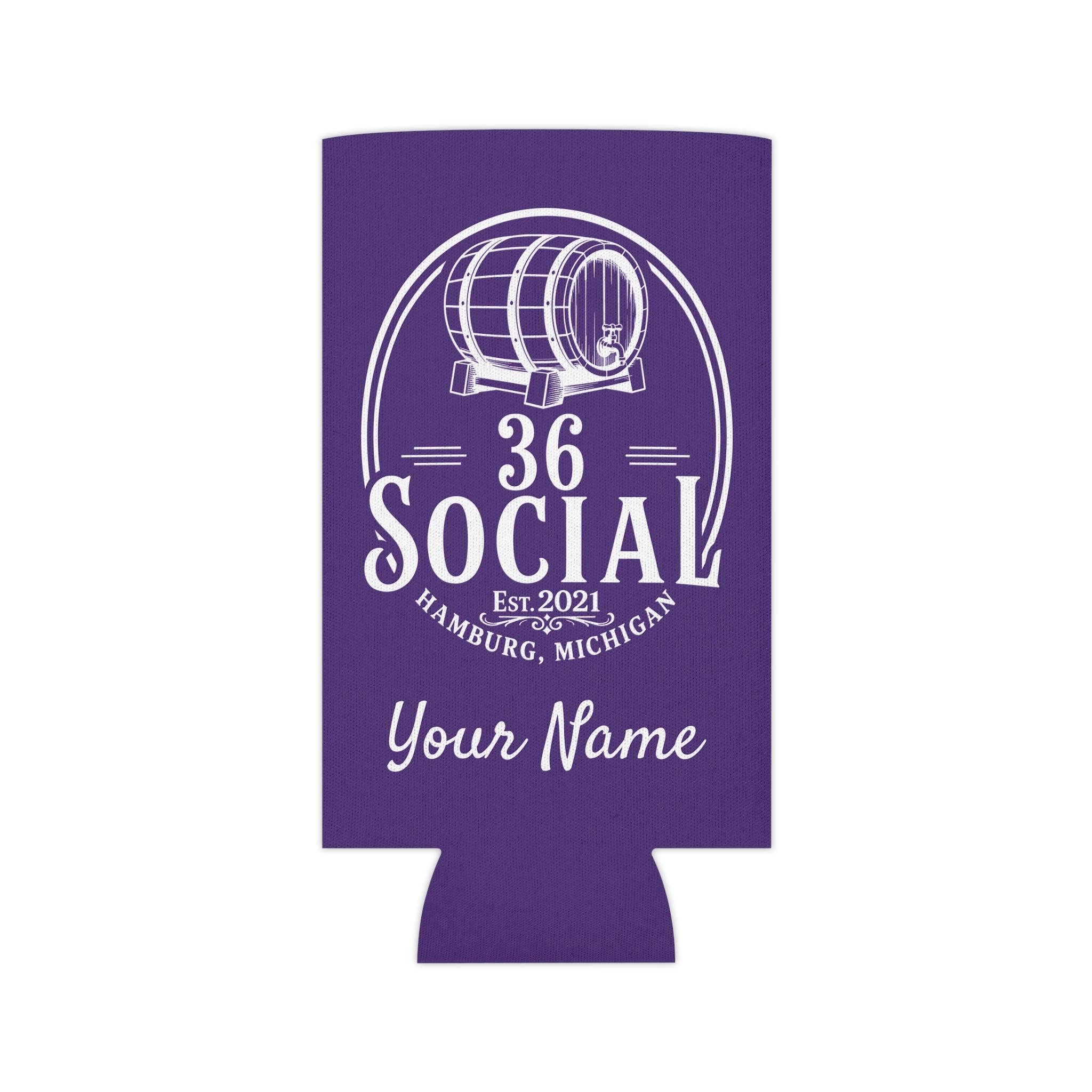 36 Social Logo 2 SL Can Cooler - Skinny - Purple (Satisfy)