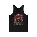 Funny President Figure Parade 250th Anniversary Patriotic Grunge Basic Tank Top - Unisex