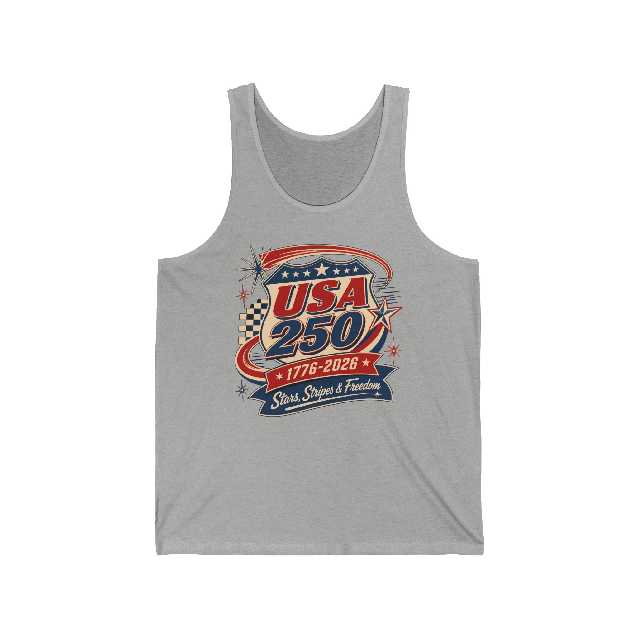 Racing Badge USA 250 1776 2026 Retro Patriotic Basic T-Shirt - Unisex