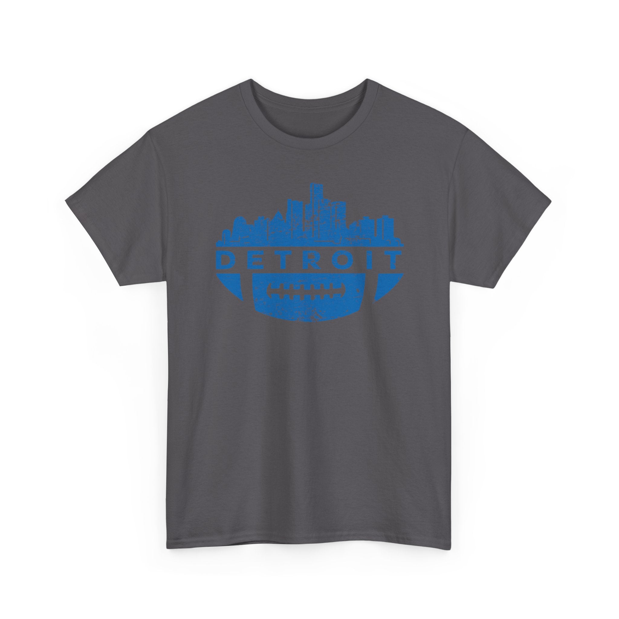 Detroit Football Skyline Blue Basic T-Shirt - Unisex