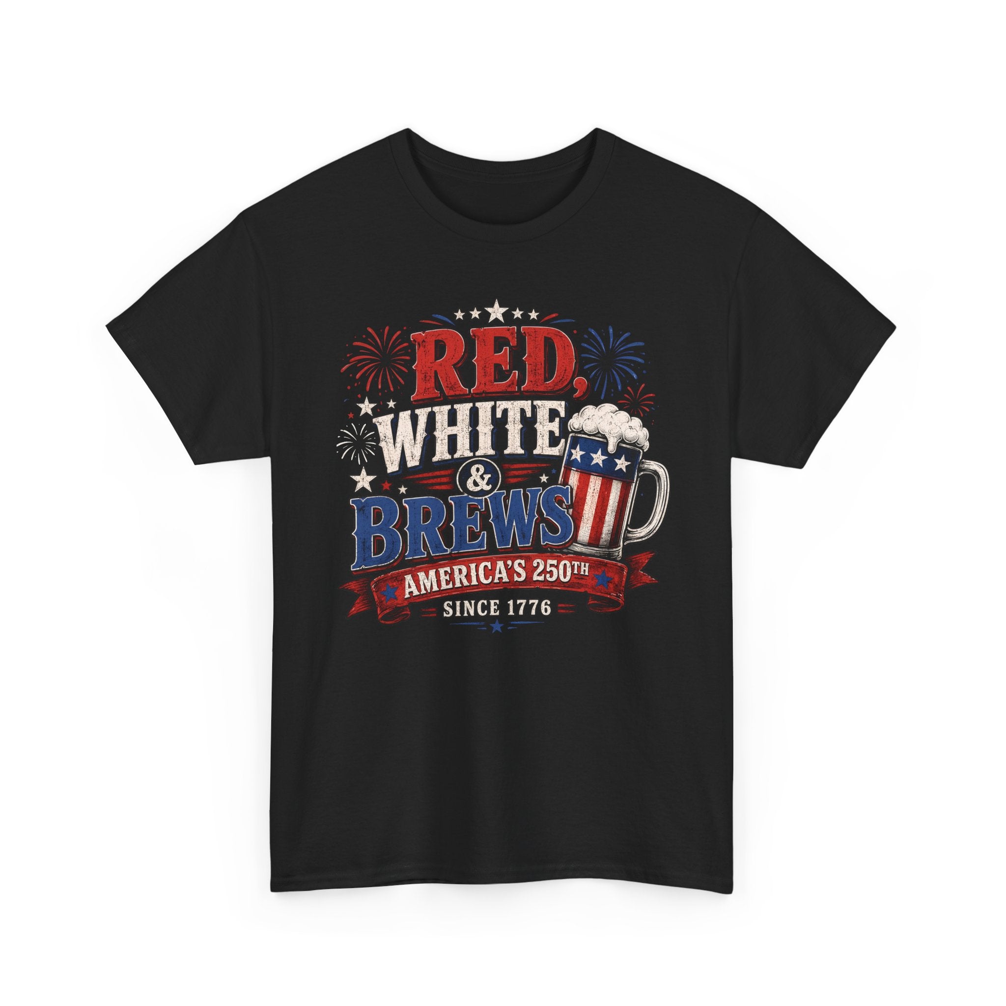 Beer Mug Red White Brews 250th Anniversary Patriotic Basic T-Shirt - Unisex