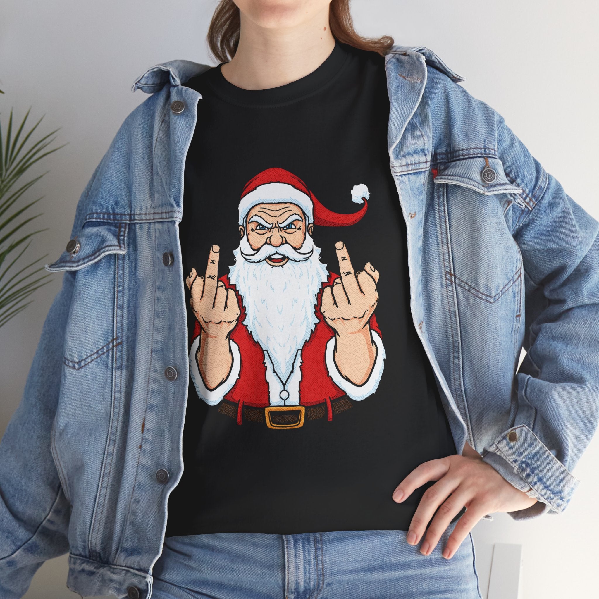 Santa Middle Finger Basic T-Shirt - Unisex