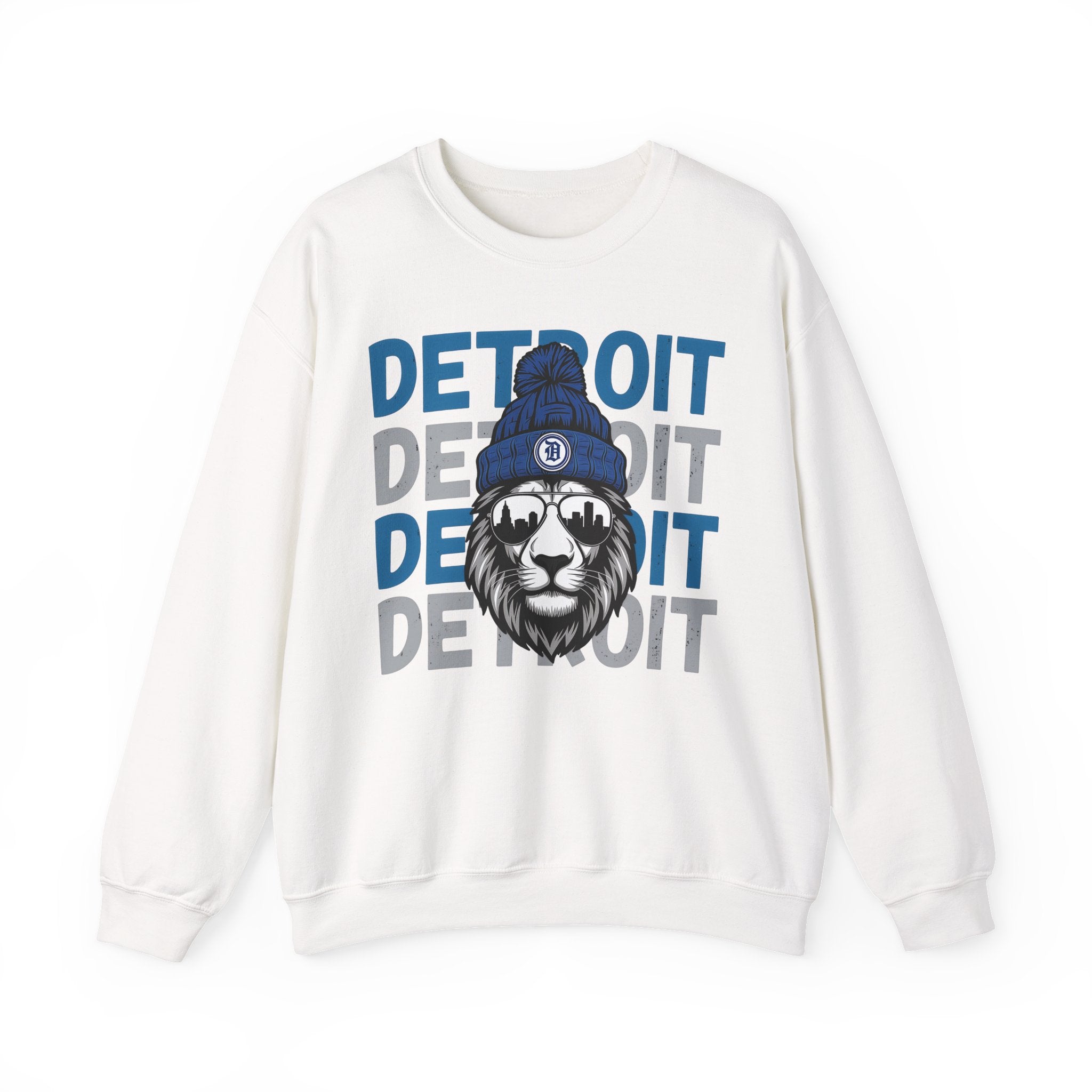 Lion White Crewneck Sweatshirt - Unisex