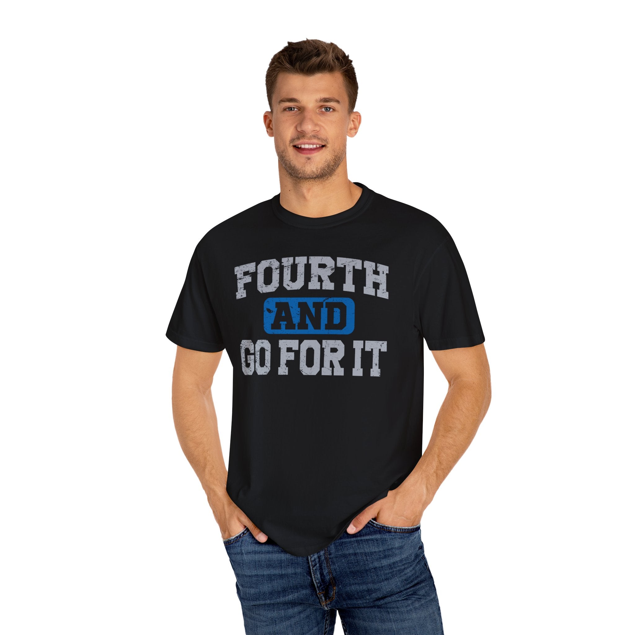 Fourth and Go For It Blue & Gray Premium T-Shirt - Unisex